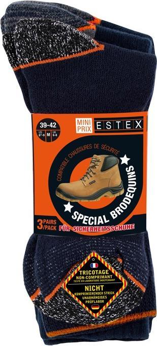 Immagine prodotto Estex No Comprim Sokes Per Scarpe Da Lavoro 3 Pack (43, 46)