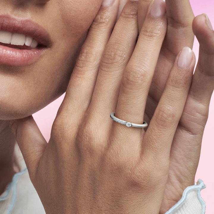 Immagine prodotto Pandora ME Anello doppio Pavé e Bianco (62, 925 Argento)