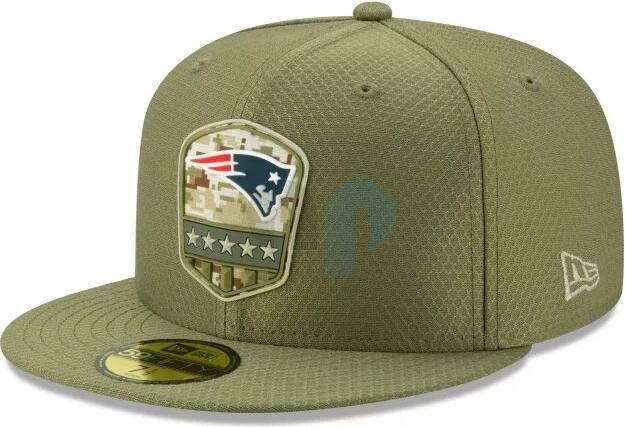 Actual product image New Era NFL - New England Patriots - On Field Salute to Service 59Fifty Cap Olive 7.125 (56)