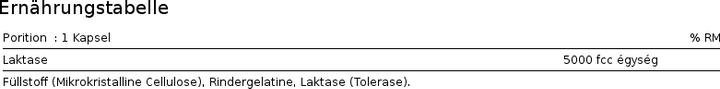 Nährwerte und Zutaten Scitec Lactase Enzyme (100 Caps) (100 Stück, Kapseln)