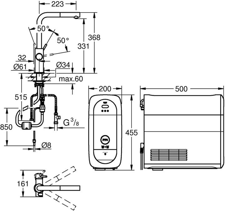 Immagine prodotto Grohe Blue Home Kit di partenza con beccuccio a L