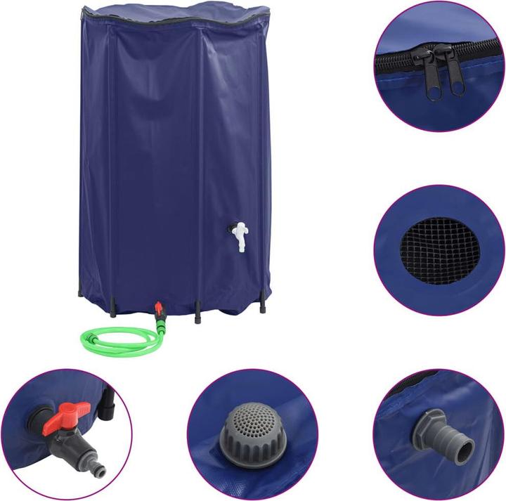 Immagine prodotto VidaXL Serbatoio dell'acqua con rubinetto Pieghevole 1000 L PVC (1000 l)