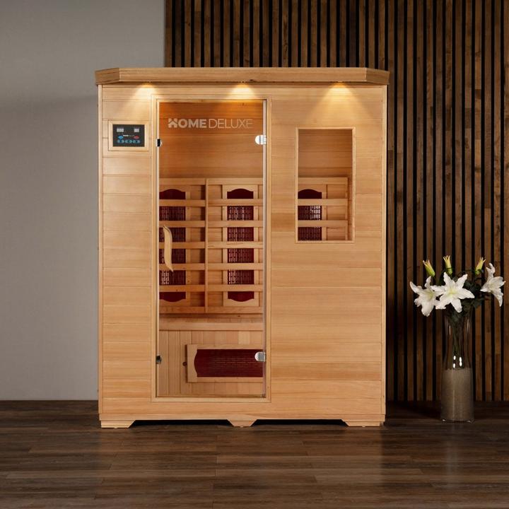 Immagine prodotto Home Deluxe Cabina a infrarossi IKENNA L - 153x110cm per 3 persone - Cabina a infrarossi con 2400 Watt