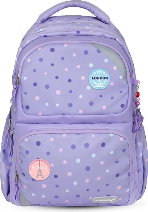 Actual product image Belmil Maxi Pack Schulrucksack mit Brustgurt 2tlg. Set "Purple Dot (22 l)