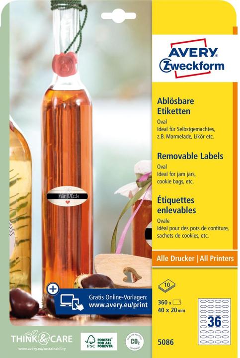 Actual product image Avery 360 oval labels