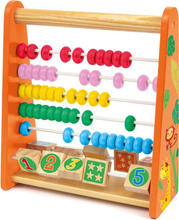 Image du produit Sevi 88049 Wood Eco Boulier en bois intelligent 22 x 9 x 24 cm, règle à calcul pour apprendre à compter (Allemand)