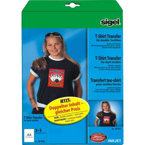 Immagine prodotto Sigel Pellicole di trasferimento InkJet per magliette (250 g/m², 6 x)