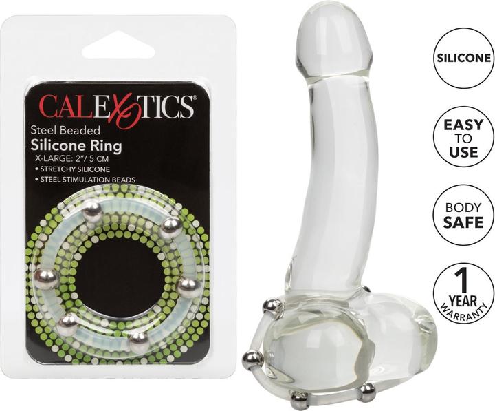 Produktbild CalExotics Steel Beaded Silicone Ring XL (5 cm)
