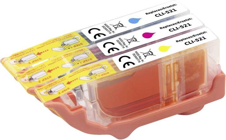 Image du produit Renkforce Encre Combi Pack remplace Canon CLI-521 CMY (2934B010) Compatible Cyan (CMJN)