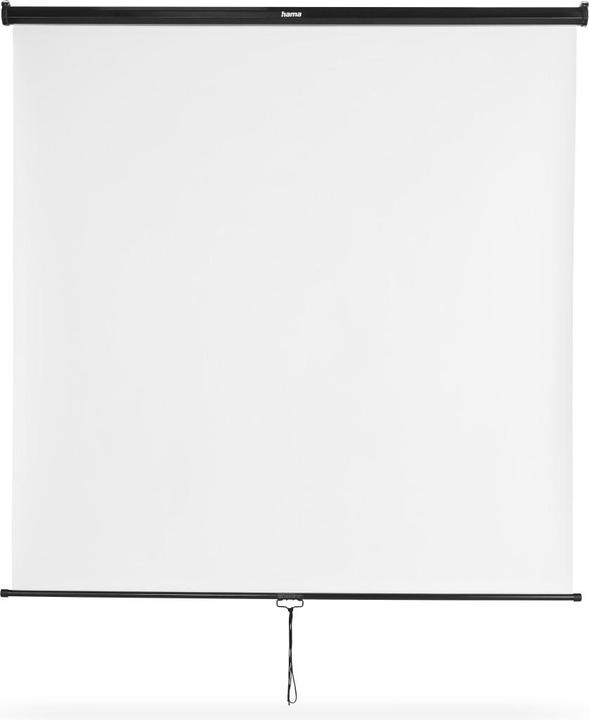Actual product image Hama Roller blind screen, 175 x 175 cm, mobile, for ceiling or wall mounting, white (97.24", 1:1)