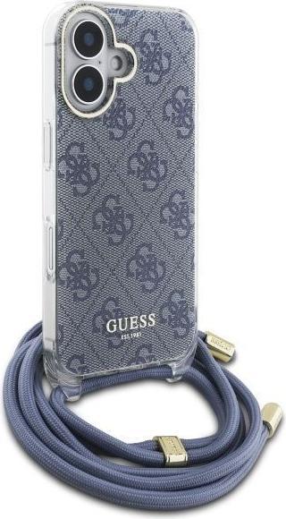 Image du produit Guess GUHCP16SHC4SEB iPhone 16 6.1" niebieski/blue hardcase Cord 4G Print