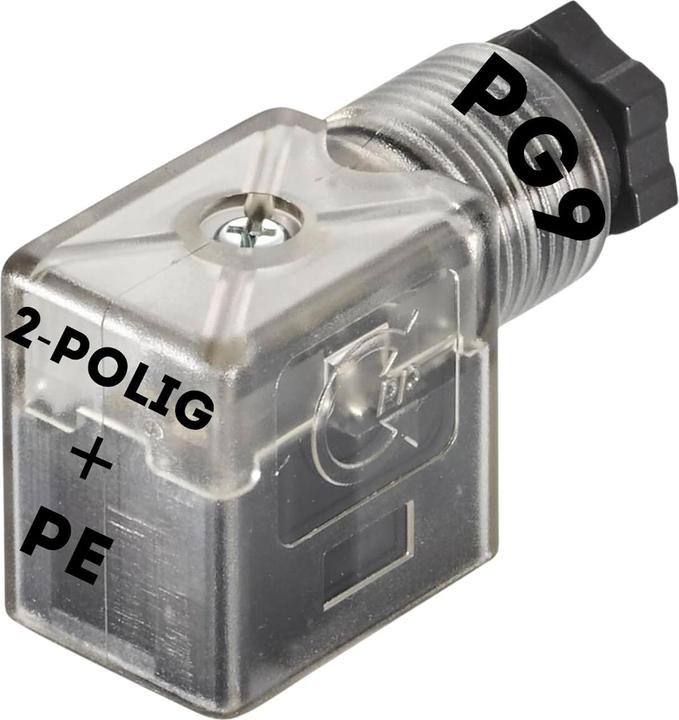 Actual product image Kalitec 3 Stück Ventilstecker Bauform B transparent 3 polig 24V mit Beschaltung I PG9 I LED+Varistor