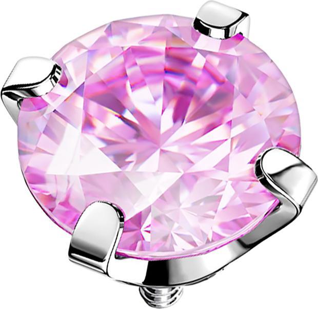 Immagine prodotto Star Piercing Dermal Anchor argento cristallo rosa set (senza ottone, Acciaio chirurgico 316L)