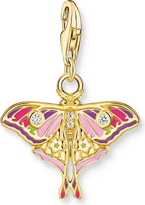 Image du produit Thomas Sabo Charm-Anhänger bunter Nachtfalter vergoldet (Émail, Argent 925)