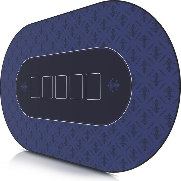 Produktbild CSL Pokermatte, grosse Schreibtischunterlage 1000x600mm, ovale Pokertischauflage für Kartenspiele, blau