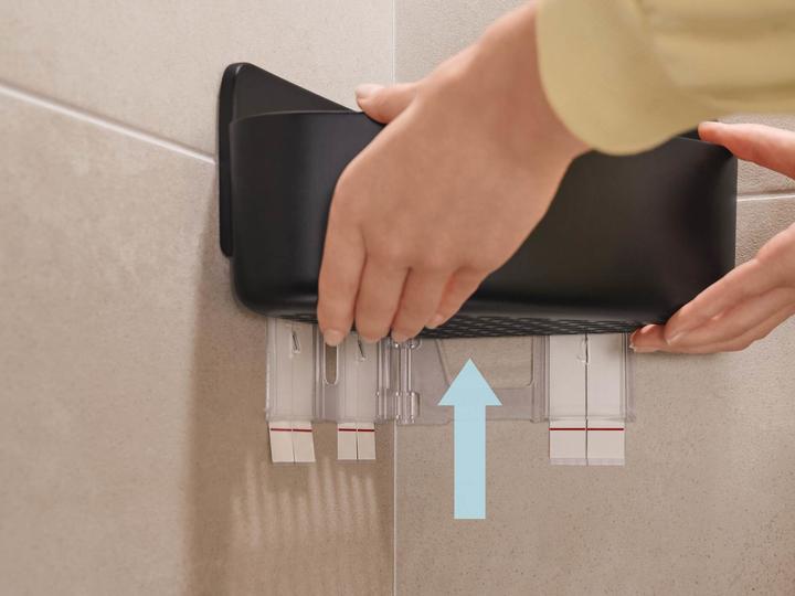Actual product image tesa LAVAA Corner shower basket incl. adhesive solution without drilling