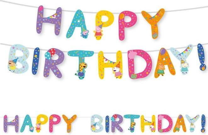 Immagine prodotto Amscan Catena di lettere di Buon Compleanno Peppa Pig