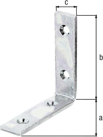 Actual product image Alberts Bracket extra strong 80 x 80 x 20 mm galvanised, thick layer passivated 1 pc. (1 pcs.)