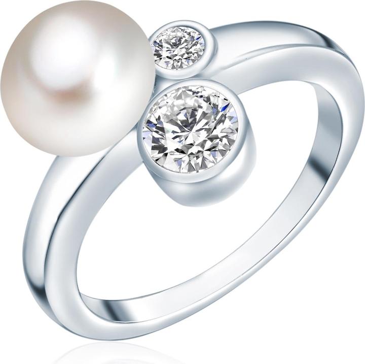 Immagine prodotto Valero Pearls Donna Argento Cubic Zirconia d'acqua dolce con perle coltivate - 3876 (56, 925 Argento)