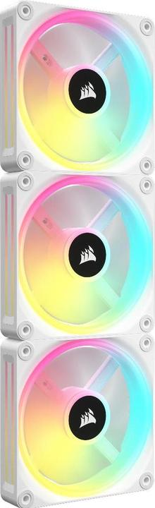 Actual product image Corsair iCUE LINK QX120 RGB 120 mm PWM fan (white, starter kit) (120 mm, 3 x)