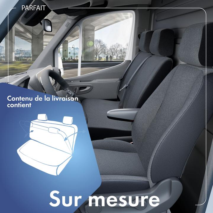 Produktbild Walser Sitzbezüge für VW T6 Doppelbank vorne umlegbar aus Polyester für BJ 07/2015 heute