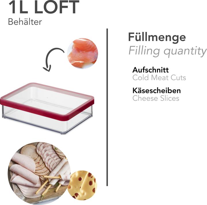 Actual product image Rotho LOFT storage tins KLAR black (1 l)