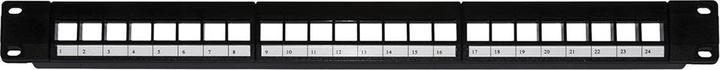 Patch Panel 24 Porte 19" Vuoto Colore Nero