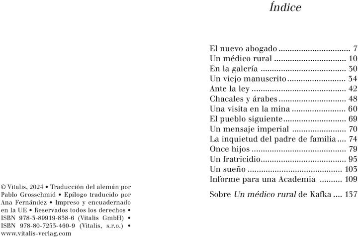 Produktbild Vitalis Un médico rural (Edición de Praga) (Spanisch, Ana Grosschmid, Karel Hruška, Ana Fernández, Pablo Grosschmid, Fernández, Franz Kafka, Pablo, 2024)