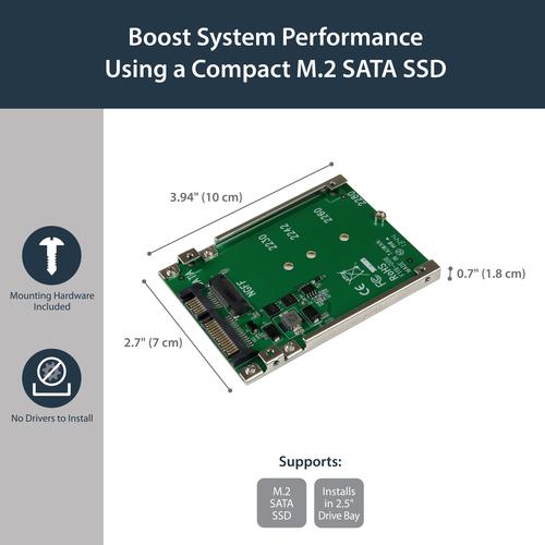 Image du produit StarTech Adaptateur convertisseur M.2 NGFF SSD en 2,5 pouces SATA