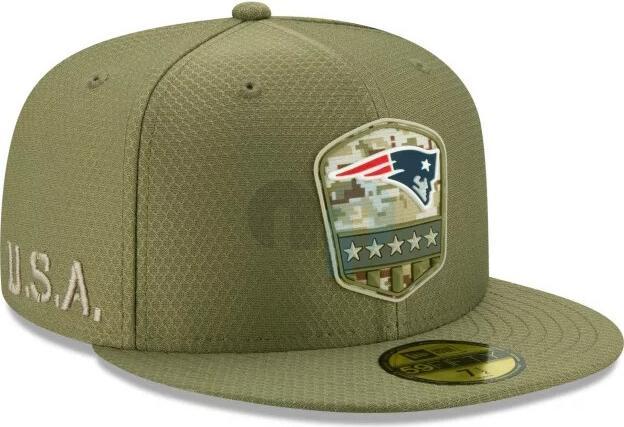 Actual product image New Era NFL - New England Patriots - On Field Salute to Service 59Fifty Cap Olive 7.125 (56)