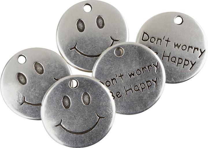 Actual product image VBS Pendant "Be Happy", 5 pieces (Metal)