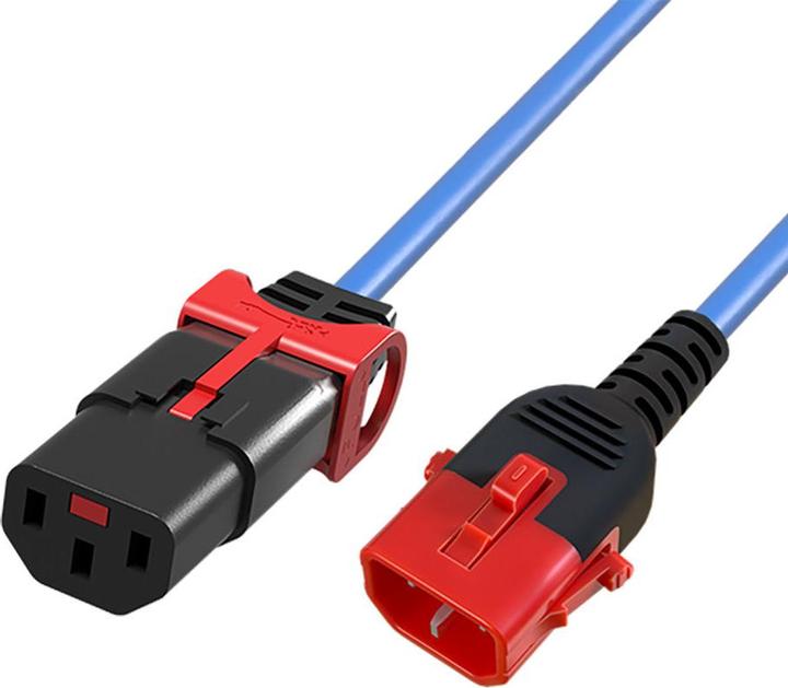 Produktbild Powercord C13 - C14 Dual IEC LOCK blue 1 m (1 m)