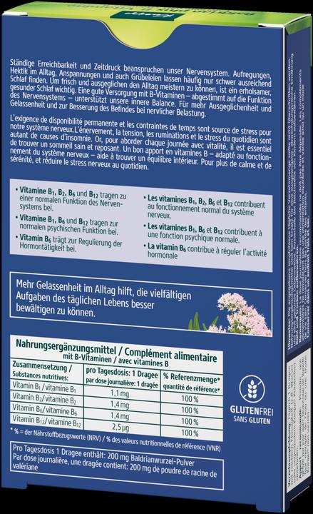 Nährwerte und Zutaten Kneipp Baldrian Plus (40 Stück, Tabletten, 20.20 g)
