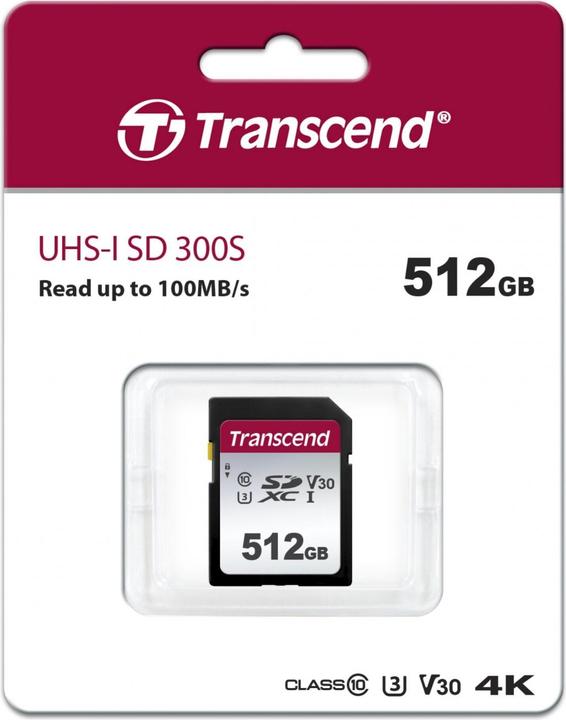 Produktbild Transcend SDXC 300S (512 GB, SDXC, U3, UHS-I)
