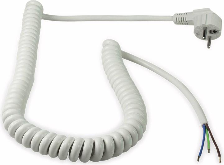 Image du produit As - Schwabe AS SCHWABE Câble spiralé de raccordement, 4 m, 3x1,5 mm², blanc, extrémité ouverte (4 m)