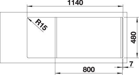 Actual product image Blanco Lemis 8 S-IF (Fitted sink, 116 cm, 50 cm)