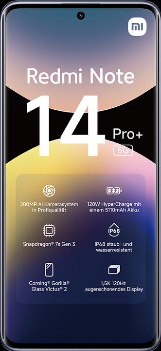 Immagine prodotto Xiaomi Redmi Note 14 Pro+ 5G (512 GB, Lavender Purple, 6.67", Doppia SIM, 200 Mpx, 5G)