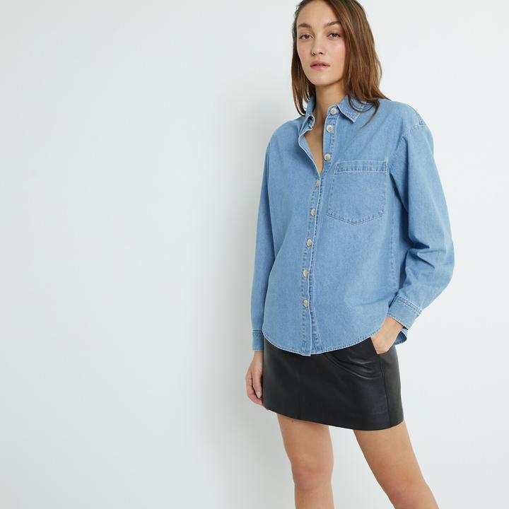 Actual product image La Redoute Collections Denim shirt with long sleeves (34)