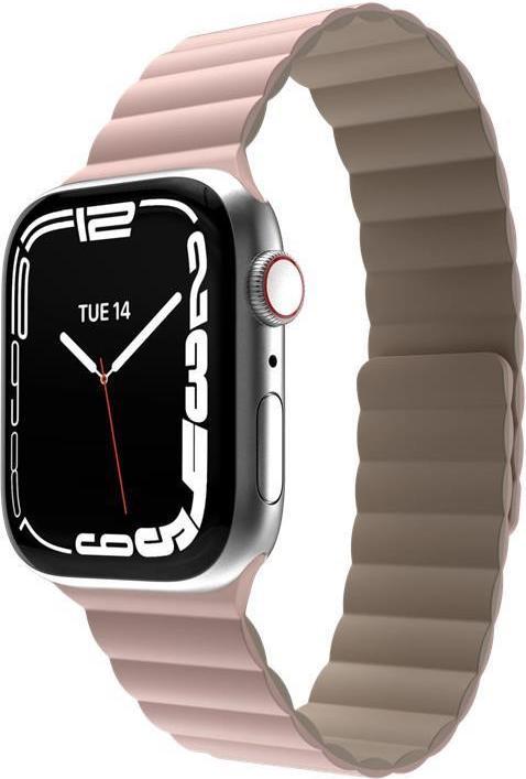 Immagine prodotto MagEasy Braccialetto magnetico in silicone per Apple Watch 42/44/45 mm - Rosa (45 mm, 44 mm, 42 mm, Silicone)