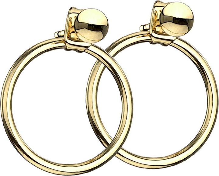 Immagine prodotto Star Piercing Orecchino placcato oro con anello con ciondolo a forma di palla (senza ottone, Acciaio chirurgico 316L)