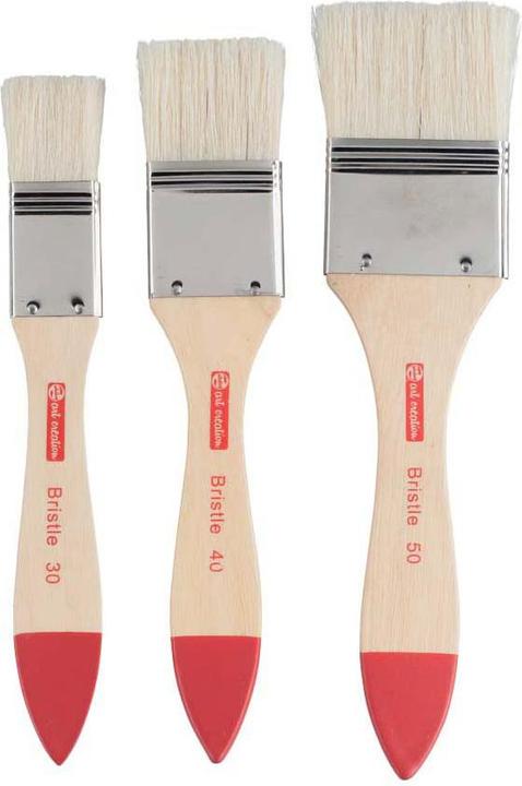 Image du produit Talens Oil & acrylic brush set hog bristle | 3 spalter brushes