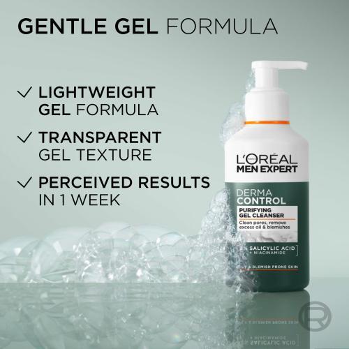 Immagine prodotto L'Oréal Paris Men Expert Derma Control Purifying Gel Cleanser (Gel, 260 ml)