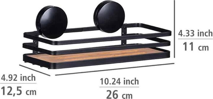 Actual product image Wenko Static-Loc® Alba shower basket steel, bamboo
