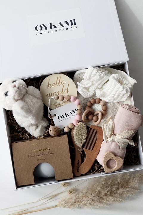 Produktbild Oykami Baby Geschenkbox Rosa "Paris" Robbe Weiss