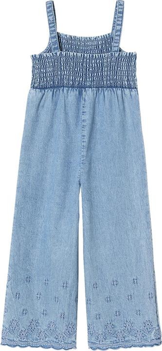Produktbild Vertbaudet Mädchen Jumpsuit aus Light-Denim mit gestickten Blumen (128)