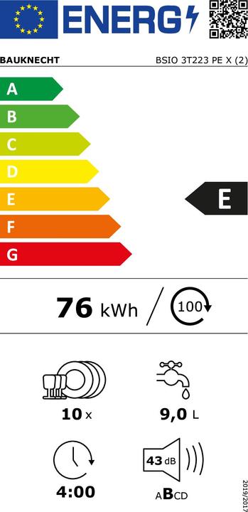 Energie-Label Bauknecht BSIO 3T223 PE X