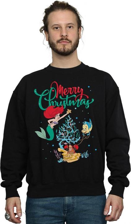 Actual product image Disney Mens Princess Ariel Merry Christmas Sweatshirt (XXL)
