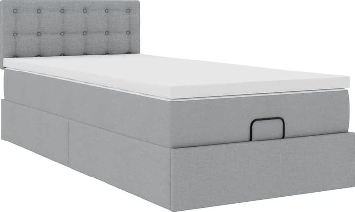 Image du produit VidaXL Lit Ottoman avec matelas Gris clair 100x200 cm Tissu (100 x 200 cm)
