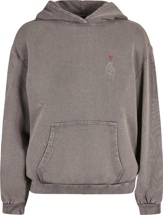 Produktbild Merchcode Ladies K Heart Acid Washed Oversized Hoody - 187683 (S)