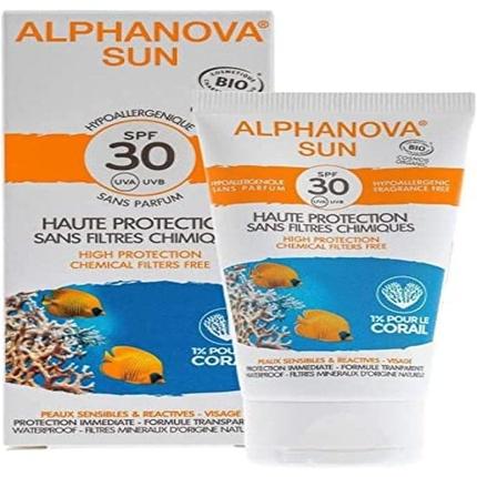 Immagine prodotto Alphanova SUN Cream Organic Hypoallergenic SPF30+ Crema senza profumo (Crema solare viso, SPF 30, 50 ml, 500 g)